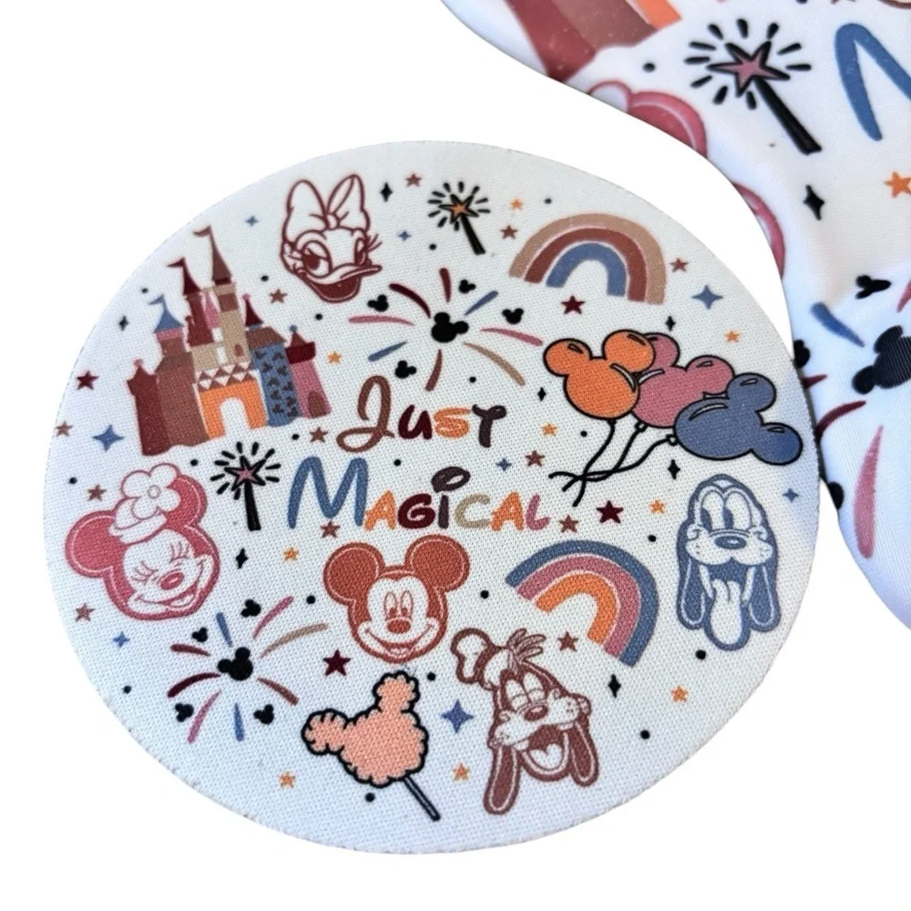 Mickey Mouse Magic Kingdom Ergonomic Mousepad and Coaster NIB Pain Relief